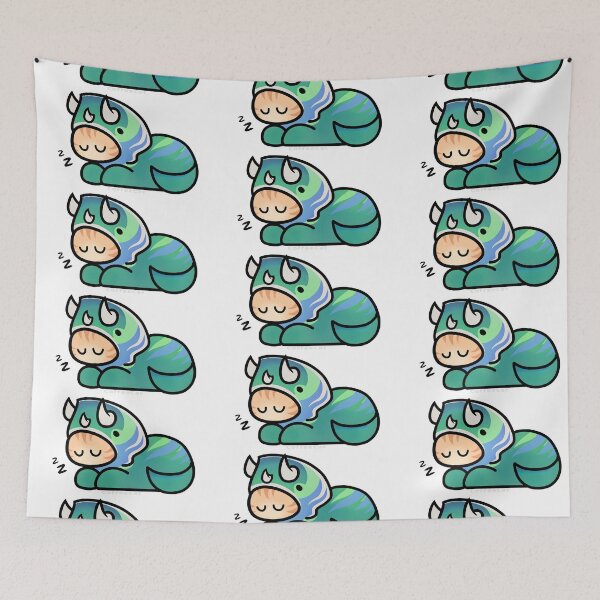 Item preview, Orange Cat wearing a Green dinosaur onesie  designed and sold by CoffeeCatsCafe.