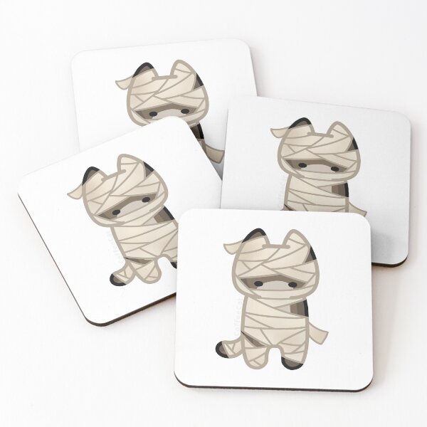 Item preview, Brown Halloween Mummy Cat designed and sold by CoffeeCatsCafe.