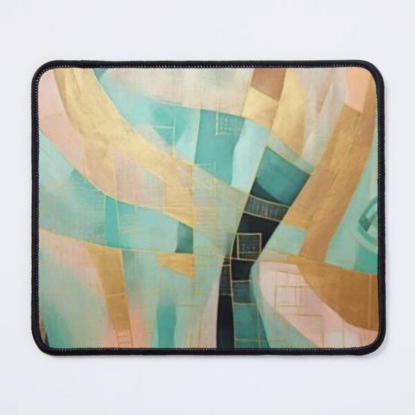 Item preview, Abstract Geometric Gold Turquoise Pattern designed and sold by GoeCentric.