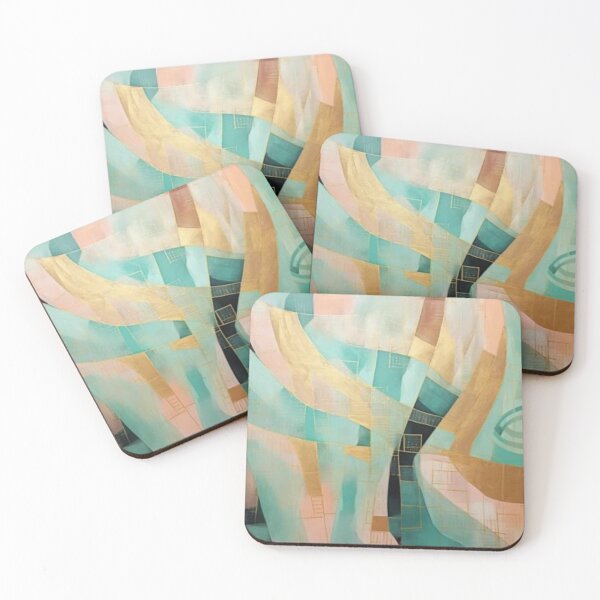 Item preview, Abstract Geometric Gold Turquoise Pattern  designed and sold by GoeCentric.