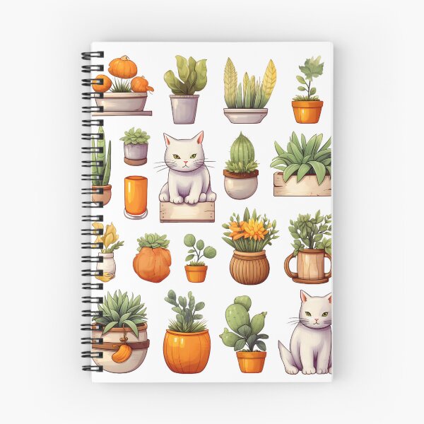 Item preview, Cute Cat with Potted Plant - Adorable Feline Art Print for Cat Lovers designed and sold by Blendfactor.
