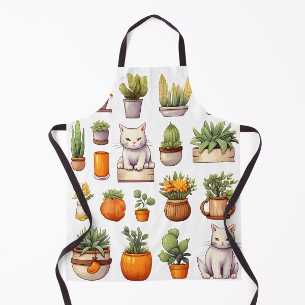 Item preview, Cute Cat with Potted Plant - Adorable Feline Art Print for Cat Lovers designed and sold by Blendfactor.
