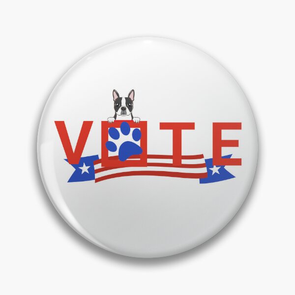 Item preview, American Flag Vote Slogan With Paw Print and Peeking Boxer designed and sold by PAWsitiveCurios.