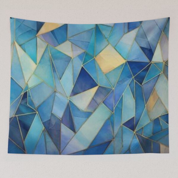 Item preview, Shades of Blues Geometric Abstract Pattern designed and sold by GoeCentric.