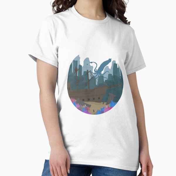 Circular Ocean Scene Classic T-Shirt