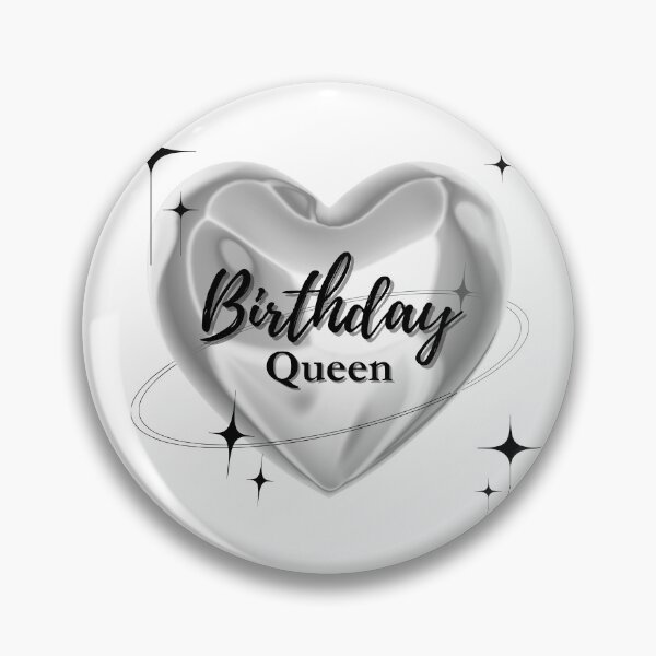 Item preview,  Birthday Queen squad Girl party black heart balloon y2k 90s designed and sold by TNwandesignart.