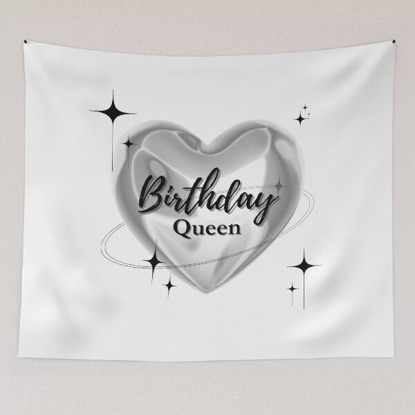 Item preview,  Birthday Queen squad Girl party black heart balloon y2k 90s designed and sold by TNwandesignart.