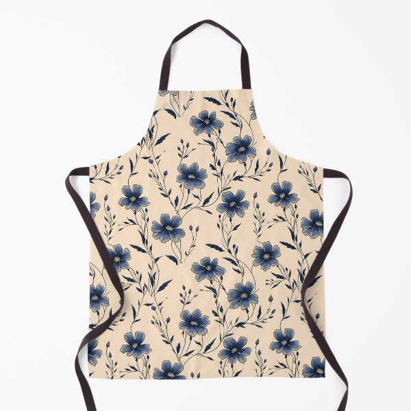 Item preview, Traditional Japanese style blue flowers in beige background designed and sold by sakurashorty.