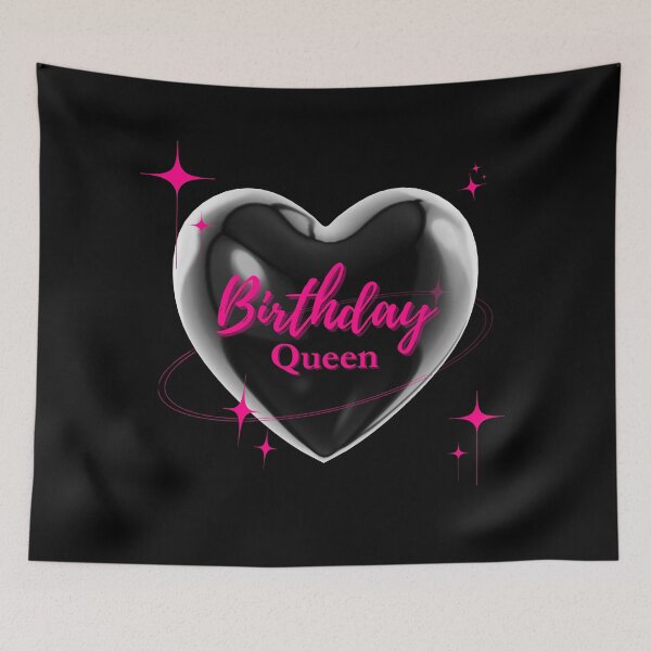 Item preview, Birthday Queen squad Girl party pink heart balloon y2k 90s designed and sold by TNwandesignart.
