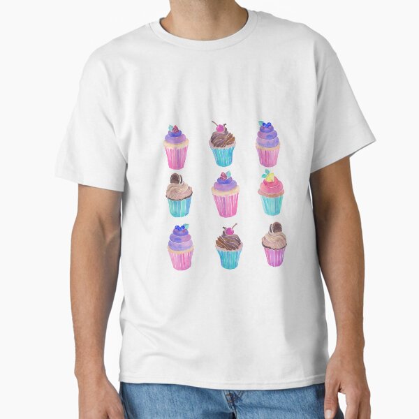 Colorful watercolor cupcakes Classic T-Shirt