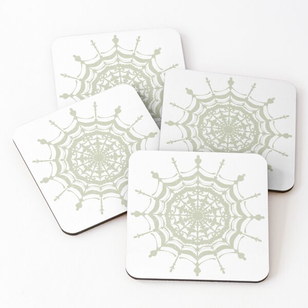 Artikelvorschau, Victorian Lace Spider Web Mandala - Snow + Tea entworfen und verkauft von Irene Estelle.
