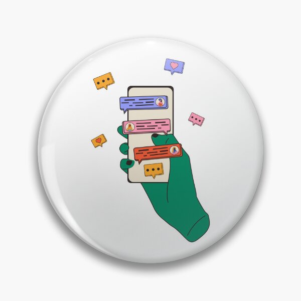 Item preview, Hand holding phone with short messages, icons and emoticons designed and sold by Innamalinka.