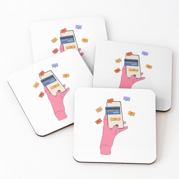 Item preview, Hand holding phone with pay on screen and decorative 	 designed and sold by Innamalinka.