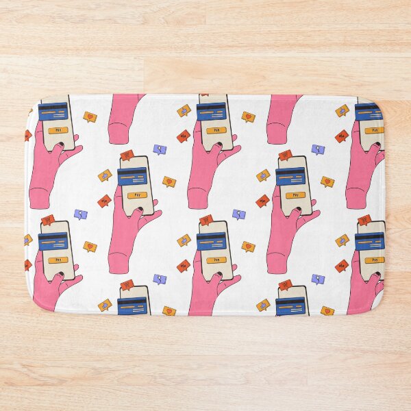 Item preview, Hand holding phone with pay on screen and decorative 	 designed and sold by Innamalinka.