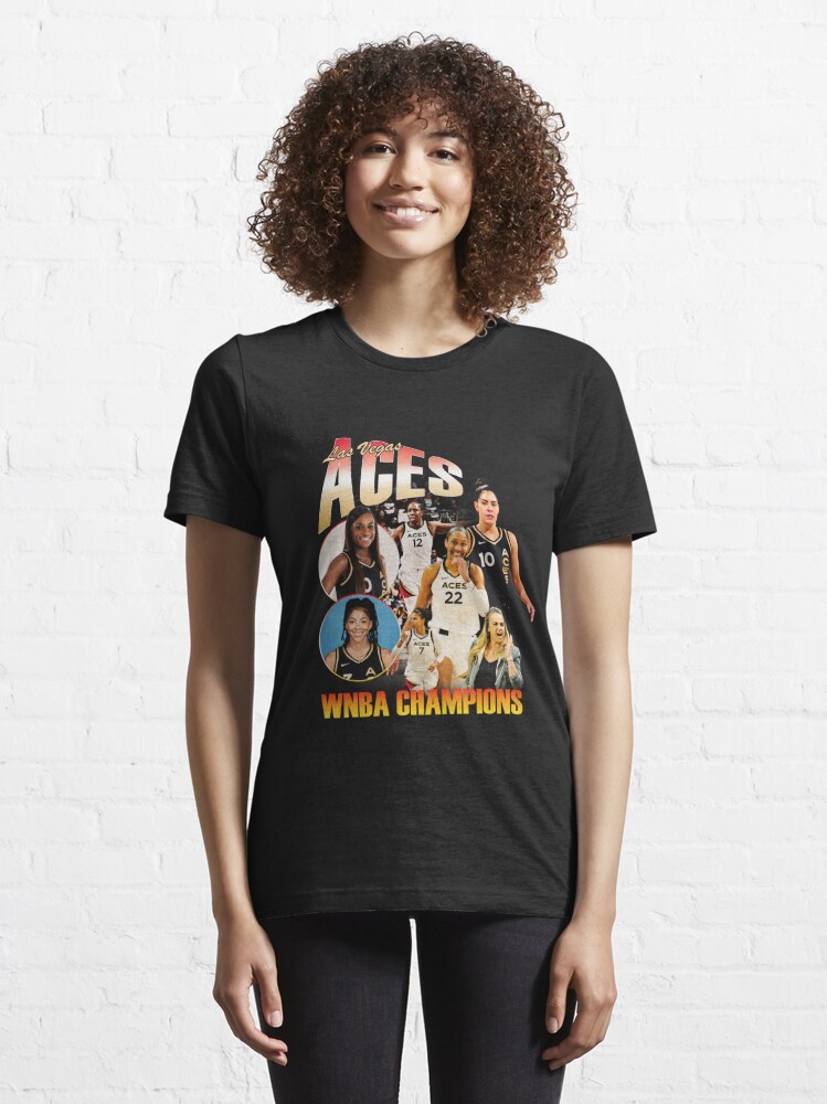 2023 WNBA Champs Las Vegas Aces T-Shirt from Homage. | Charcoal | Vintage Apparel from Homage.