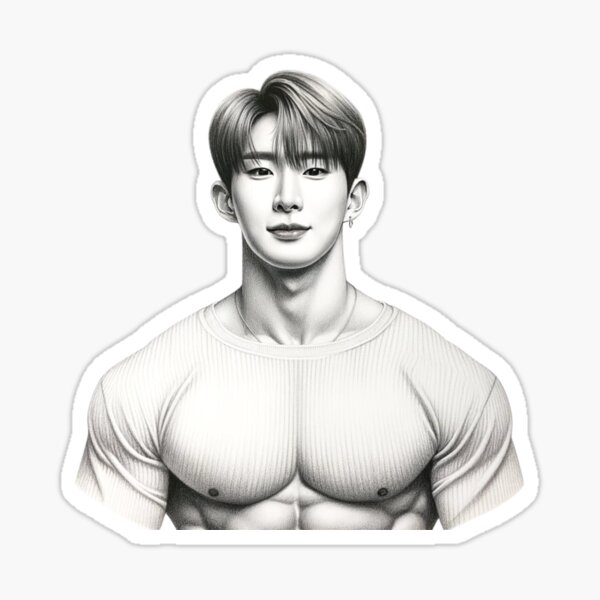 Pure Wonho: Ab-tastic K-Pop Artistry Sticker for Sale by Aryabek