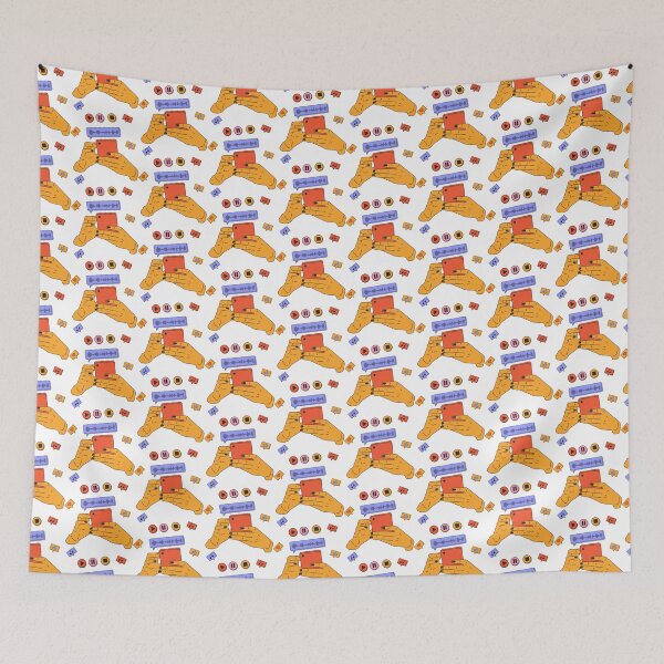 Item preview, Hand holding phone with listening music on screen and decorative design  designed and sold by Innamalinka.