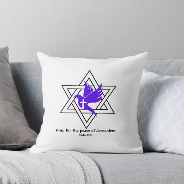 Item preview, Star of David Dove and Cross Psalm 122 Pray for the peace of Jerusalem designed and sold by ANewGlory.
