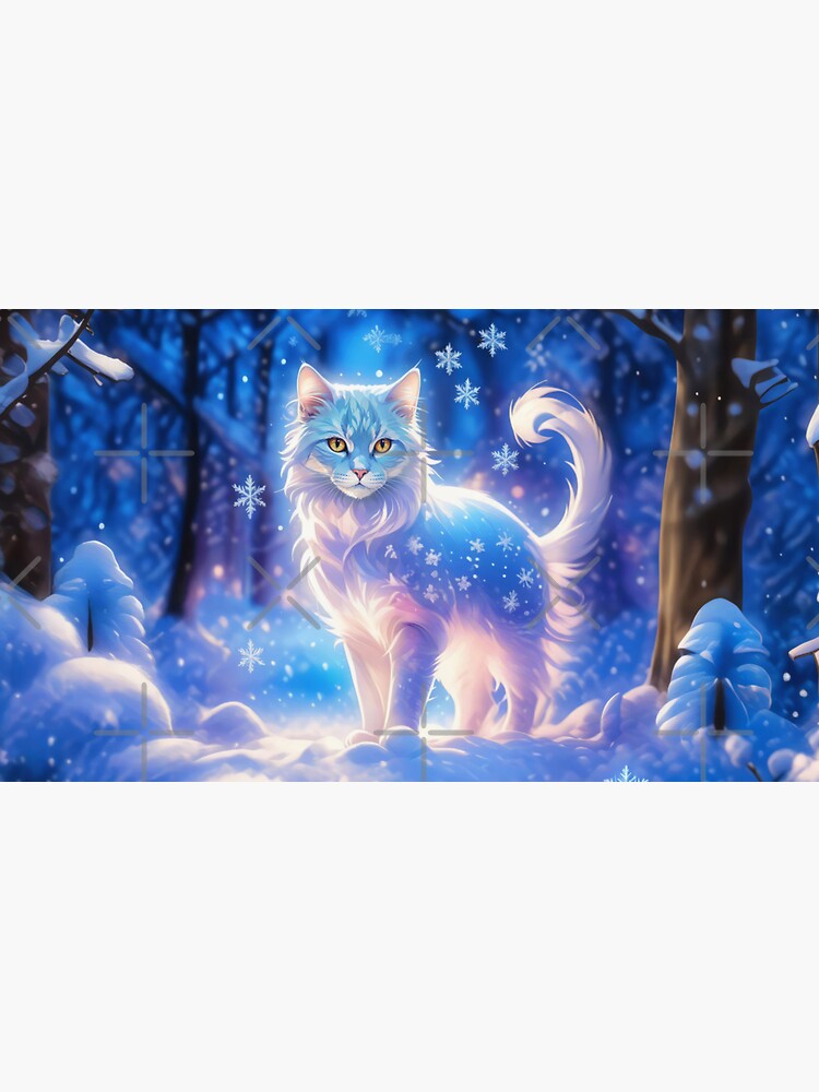 Fantasy snow cat Sticker for Sale by AnnArtshock