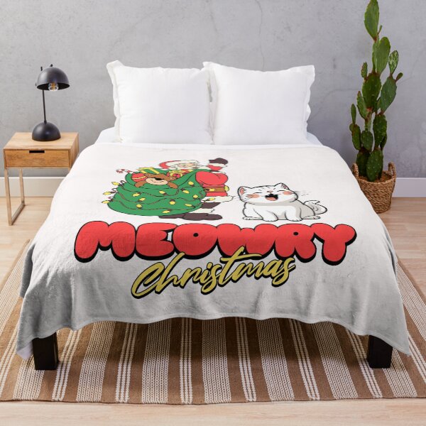 Item preview, Merry meowry Christmas Santa Claus cat kitten kitty typography | Morcaworks designed and sold by Morcawork.