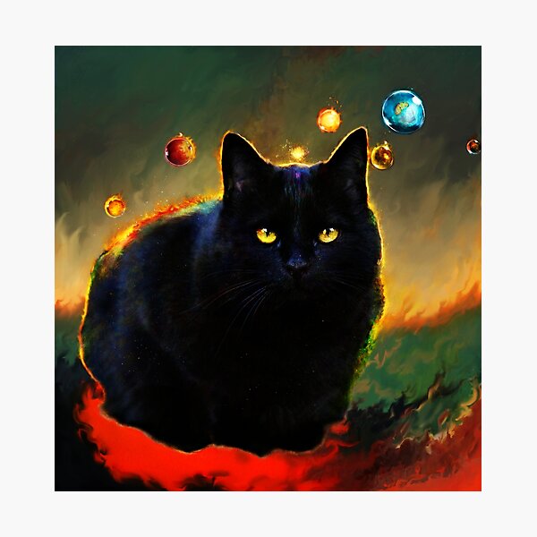 Item preview, black cat designed and sold by ururuty.