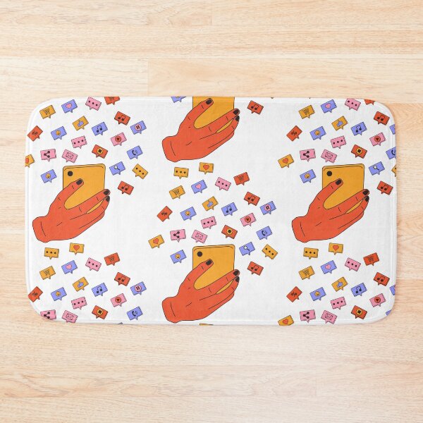 Item preview, Hand holding phone with short messages, icons and emoticons. designed and sold by Innamalinka.