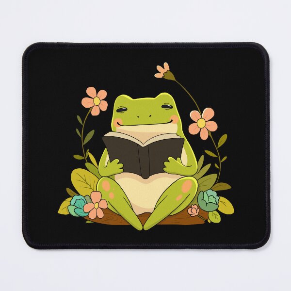 Item preview, Cottagecore Reading Cute Frog designed and sold by trajeado14.