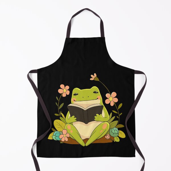 Item preview, Cottagecore Reading Cute Frog designed and sold by trajeado14.