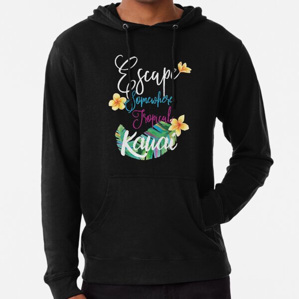 Escape Somewhere Tropical KAUAI Lightweight Hoodie