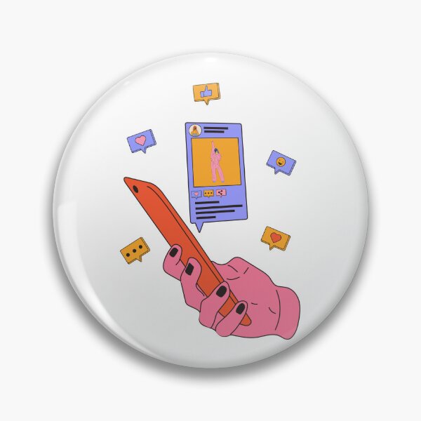 Item preview, Hand holding phone with Social media post, blogging.  designed and sold by Innamalinka.