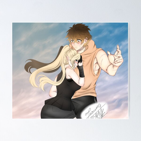 Kissing Anime Couple Anime Girl Boy Cute Kiss Poster by ChriizzGoku