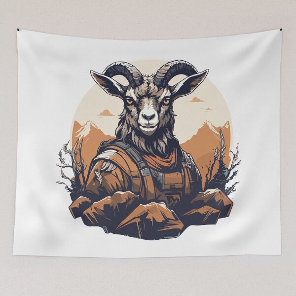 Item preview, Horns of Glory Presenting the Magnificent Great Horned Goat Army designed and sold by Gooddaycanvas.