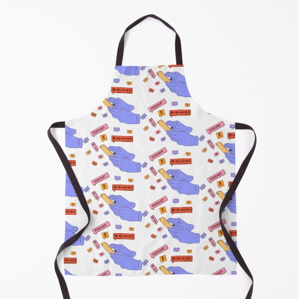 Item preview, Hand holding phone with podcast on screen and decorative design elements. designed and sold by Innamalinka.