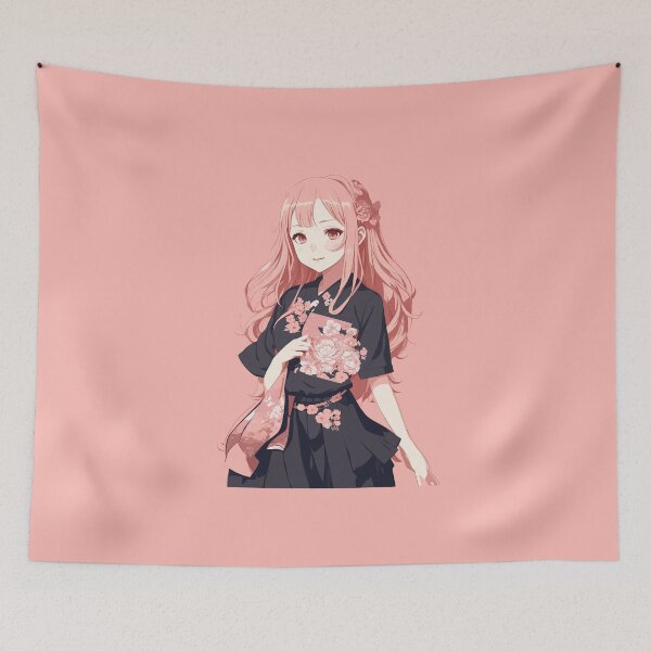 Item preview, Chika Fujiwara with flowers designed and sold by InkInspiratons.