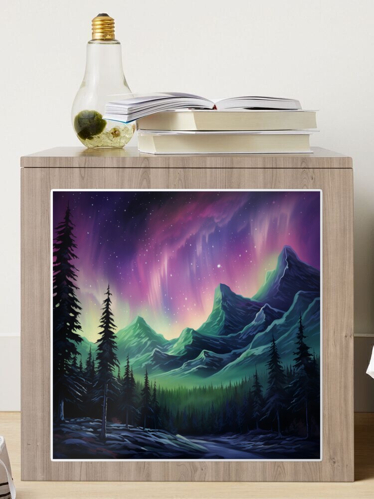 Aurora borealis light landscape 3 Sticker for Sale by Art Dream Studio