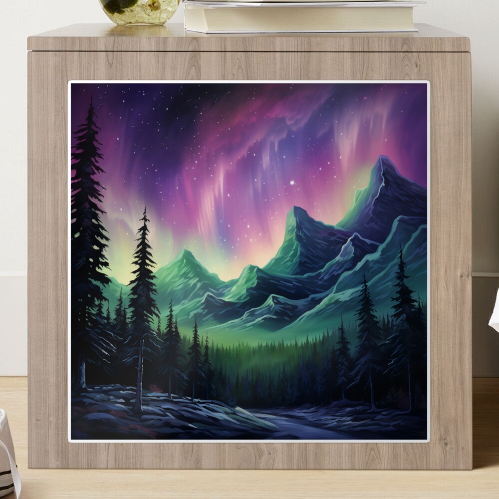 Aurora borealis light landscape 3 Sticker for Sale by Art Dream Studio