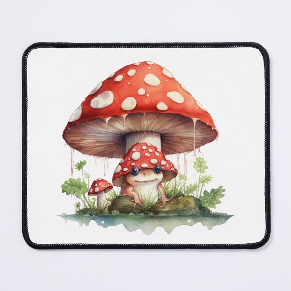 Item preview, Crazy mushroom frog under mushroom umbrella cottagecore designed and sold by OliveAndSnow.