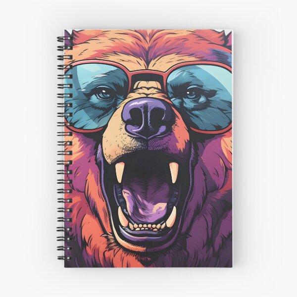 Item preview, Retro Wave Roaring Bear Face designed and sold by Artful-Adam.