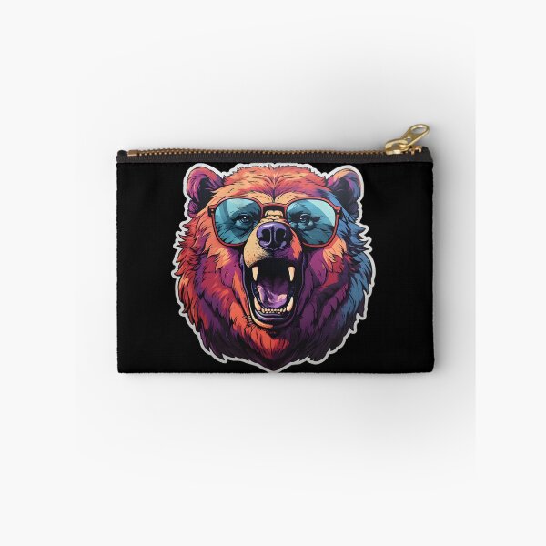 Item preview, Retro Wave Roaring Bear Face designed and sold by Artful-Adam.