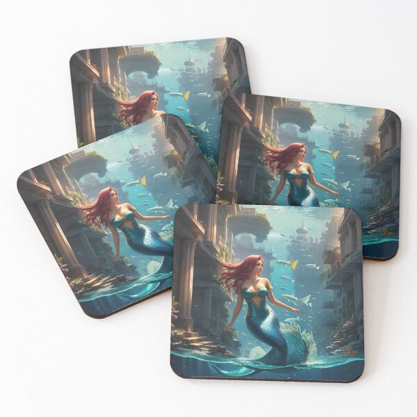 Item preview, Morning Stroll of the Elegant Mermaid designed and sold by ArtVibeInk.