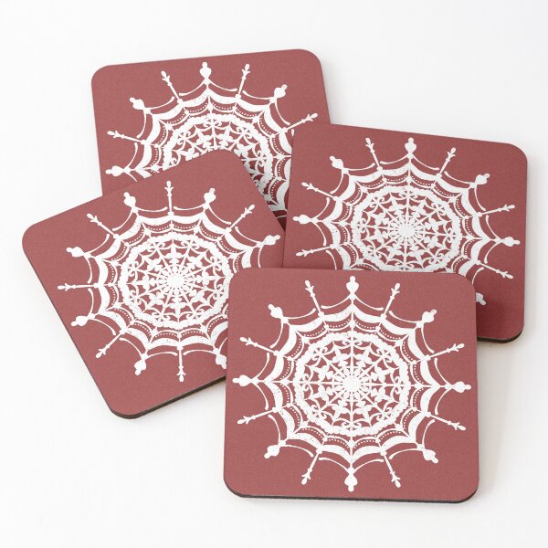 Item preview, Victorian Lace Spider Web Mandala - Ruby + Snow designed and sold by Irene Estelle.