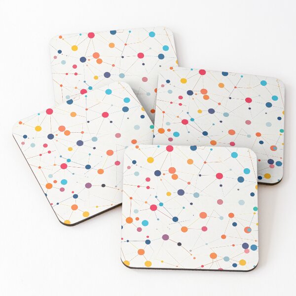 Item preview, A colorful dots and lines design, simplified colors, white background designed and sold by exitbird.