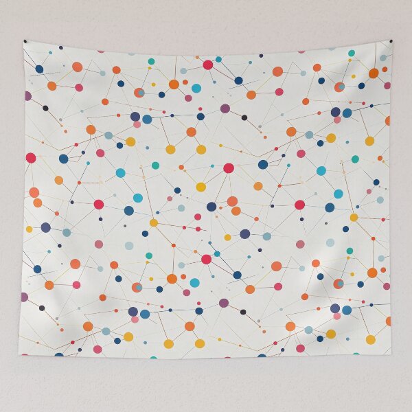 Item preview, A colorful dots and lines design, simplified colors, white background designed and sold by exitbird.