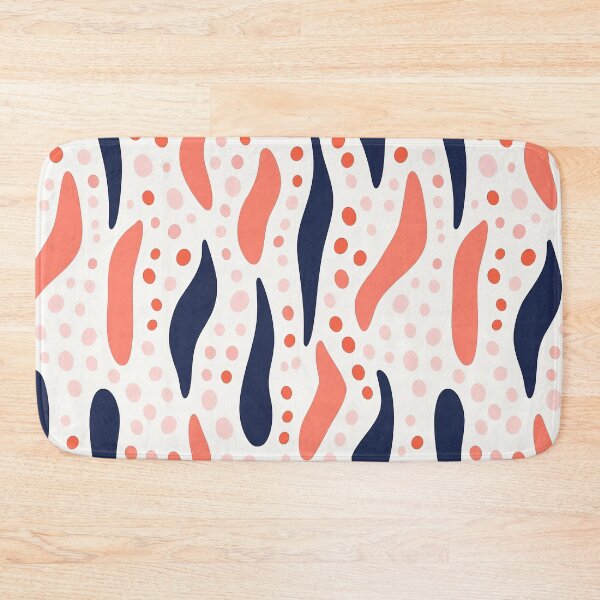 Item preview, Peach, navy, and pink abstract pattern designed and sold by exitbird.