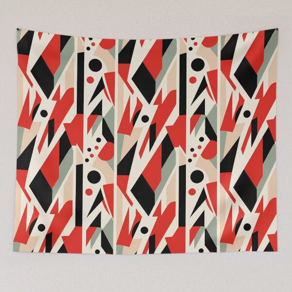 Item preview, Abstract Harmony Red, Black, and White Geometry designed and sold by 89BLACK.