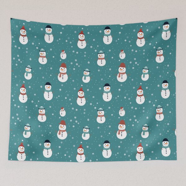 Item preview, Teal and White Cute Snowman, Composite Overlay Pattern #4 designed and sold by ARTficiallyAnon.