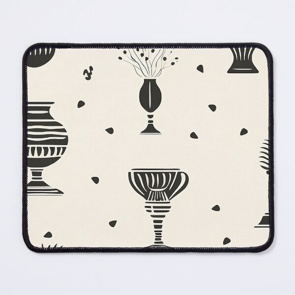 Item preview, Black and white vintage ceramic vases vector seamless pattern designed and sold by exitbird.