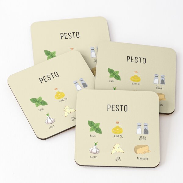 Item preview, Culinary Canvases Pesto Ingredients Beige designed and sold by Coastal Garden Design Studio.