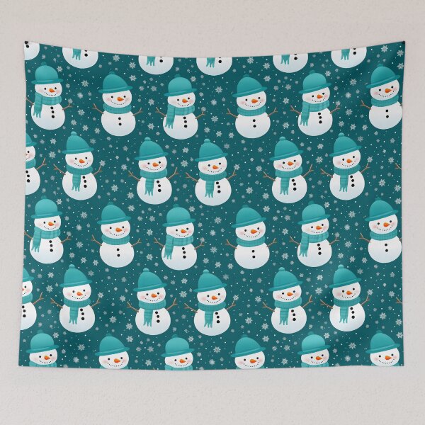 Item preview, Teal and White Cute Snowman, Composite Overlay Pattern #5 designed and sold by ARTficiallyAnon.