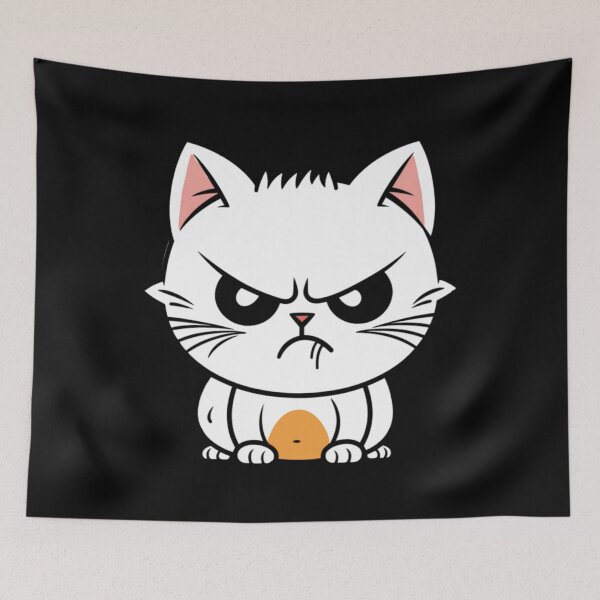 Item preview, Angry Cute Cat - Funny  designed and sold by Cutefy.